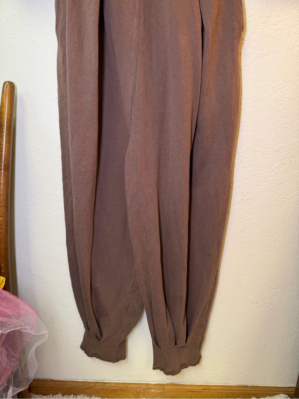 Intimately Free People Off Shoulder Empire Waist Jogger Harem Jumpsuit XS Brown - Picture 9 of 16
